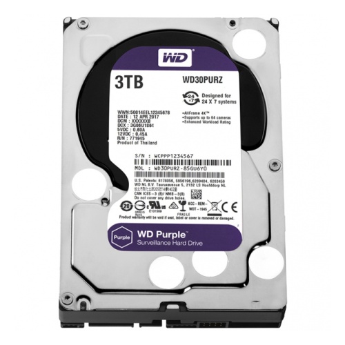 Жесткий диск HDD 3000 GB (3 TB) SATA-III Purple (WD30PURZ)