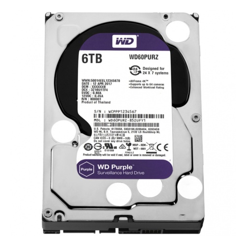 Жесткий диск HDD 6000 GB (6 TB) SATA-III Purple (WD60PURZ)