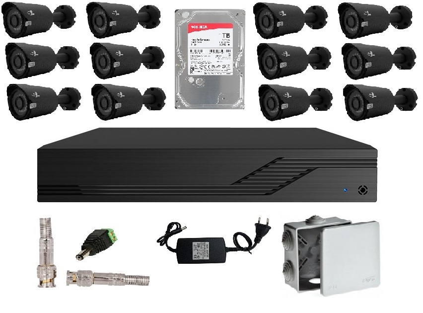 Комплект видеонаблюдения на 12 камер FNS-12out FULL HD