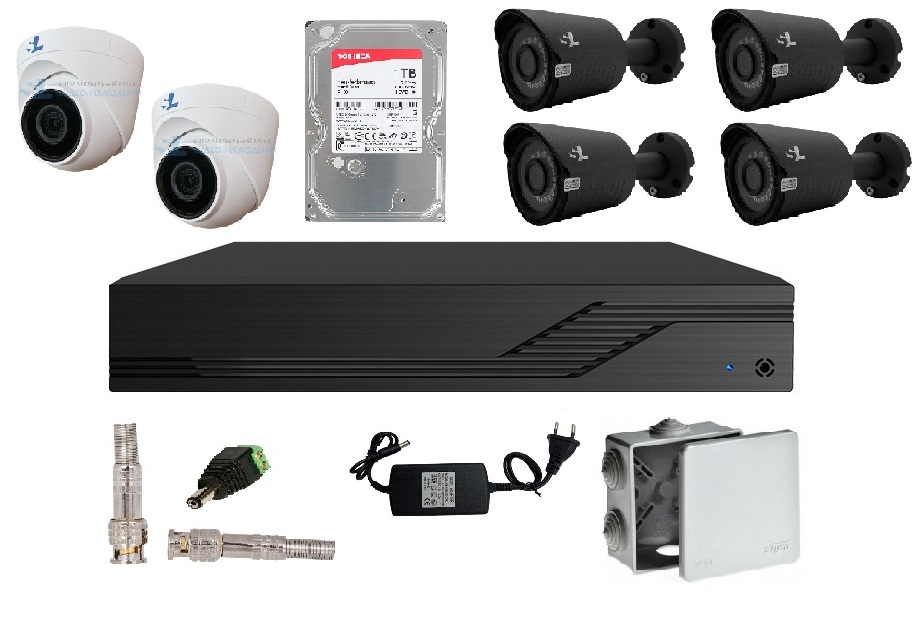 Комплект видеонаблюдения для дома и салона на 6 камер FNS-2/4 FULL HD