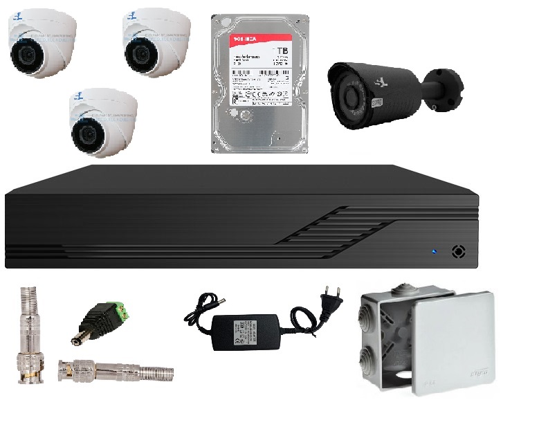 Комплект видеонаблюдения на 4 камеры FNS-1/3 FULL HD